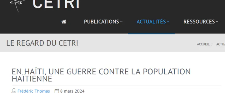 CETRI - Haïti guerre contre la population