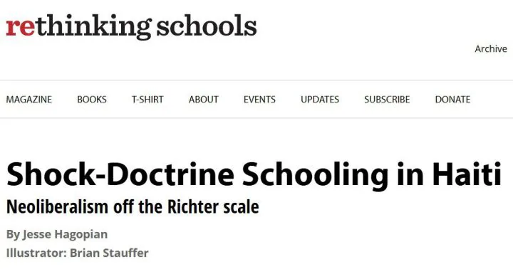 Rethinking schools - Shock-Doctrine Schooling en Haïti - anglais
