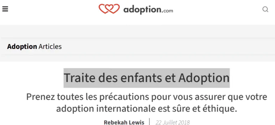 adoption.com - traite d'enfants et adoption