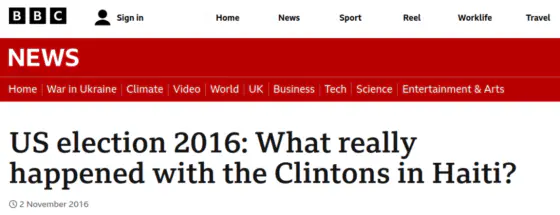 BBC : US election 2016: What really happened with the Clintons in Haiti?