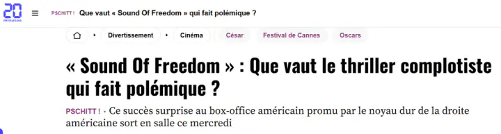 20 min : sound of freedom