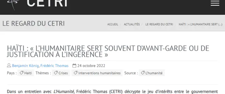 CETRI - ONG justification ingérence